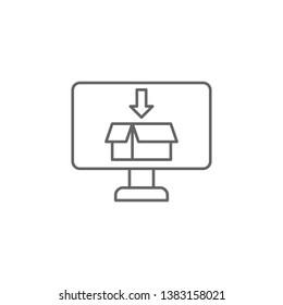 Laptop, 3d printing icon. Element of 3d printing icon. Thin line icon for website design and development, app development. Premium icon