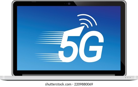 Ilustración de vectores de red para portátiles 5G