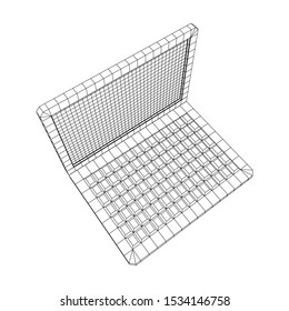 Laptop Abstract Mesh Background. Design computer. Wireframe low poly mesh vector illustration