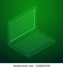 Laptop Abstract Mesh Background. Design computer. Wireframe low poly mesh vector illustration