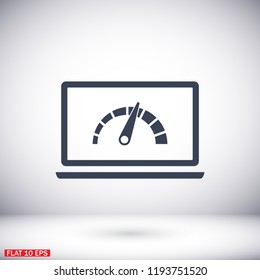 laptop acceleration icon vector