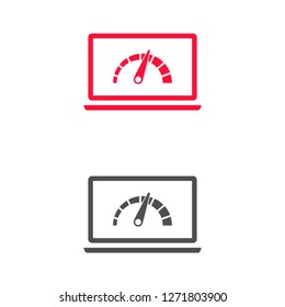 laptop acceleration icon vector