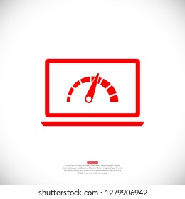 laptop acceleration icon vector