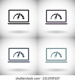 laptop acceleration icon vector