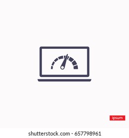 laptop acceleration icon vector