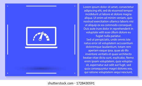 vector de icono de aceleración de portátil. Lorem Ipsum Diseño de ilustración