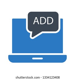 laptop add bubble glyph double color