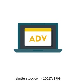 Laptop affiliate marketing icon. Flat illustration of Laptop affiliate marketing vector icon isolated on white background