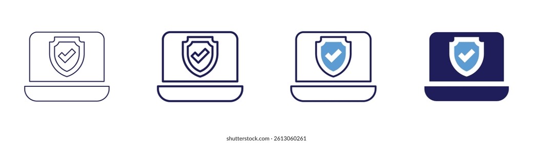 Laptop airlink icon in 4 different styles. Thin Line, Line, Bold Line, Duotone. Duotone style. Editable stroke.