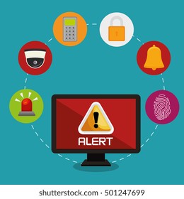 laptop alert bug lock password bell