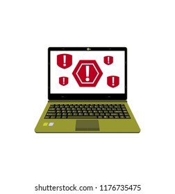laptop in alert mode