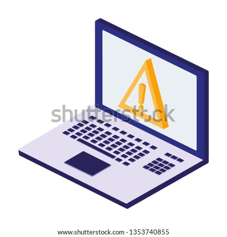 laptop with alert signal