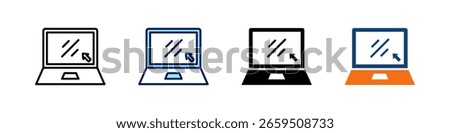 Laptop All In One Icon Multi Styles Vector Set