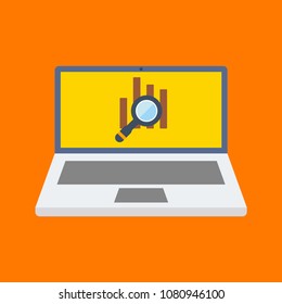 laptop with analysis icon