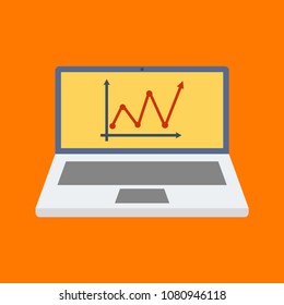 laptop with analysis icon