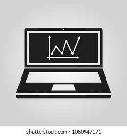 laptop with analysis icon