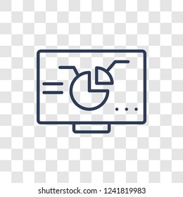 Laptop with Analysis icon. Trendy linear Laptop with Analysis logo concept on transparent background from Business and analytics collection