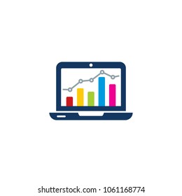 Laptop Analytic Logo Icon Design