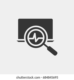 Laptop Analytics  icon illustration isolated vector sign symbol