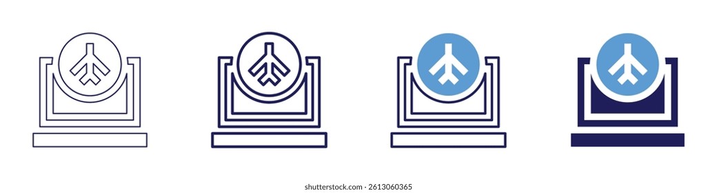 Laptop animator icon in 4 different styles. Thin Line, Line, Bold Line, Duotone. Duotone style. Editable stroke.
