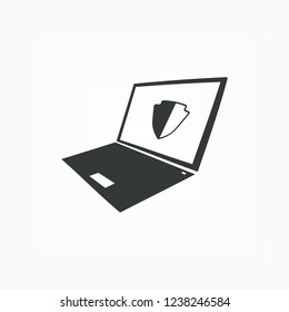 laptop antivirus icon . Vector  Eps 10 