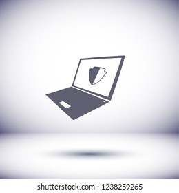 laptop antivirus icon . Vector  Eps 10 