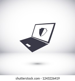 laptop antivirus icon . Vector  Eps 10 