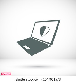 laptop antivirus icon . Vector  Eps 10 