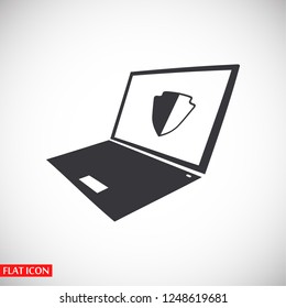 laptop antivirus icon . Vector  Eps 10 