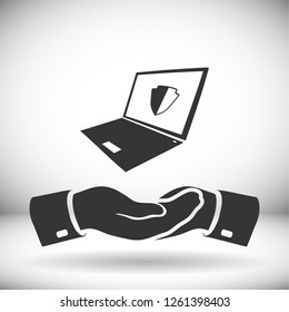 laptop antivirus icon . Vector  Eps 10 