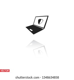 laptop antivirus icon . Vector  Eps 10 