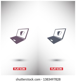 laptop antivirus icon . Vector  Eps 10 