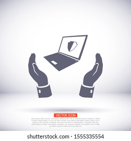 laptop antivirus icon . Vector Eps 10 . Lorem Ipsum Flat Design