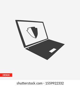 laptop antivirus icon . Vector Eps 10 . Lorem Ipsum Flat Design