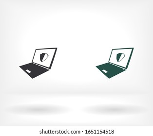 laptop antivirus icon . Vector Eps 10 . Lorem Ipsum Flat Design