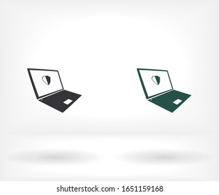 laptop antivirus icon . Vector Eps 10 . Lorem Ipsum Flat Design