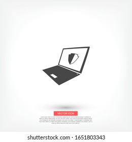 laptop antivirus icon . Vector Eps 10 . Lorem Ipsum Flat Design