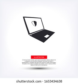 laptop antivirus icon . Vector Eps 10 . Lorem Ipsum Flat Design