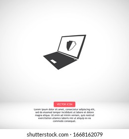 laptop antivirus icon . Vector Eps 10 . Lorem Ipsum Flat Design