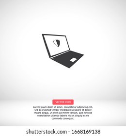 ícono de antivirus para portátiles . Vector Eps 10 . Diseño plano Lorem Ipsum