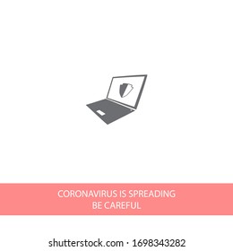 laptop antivirus icon . Vector Eps 10 . Lorem Ipsum Flat Design