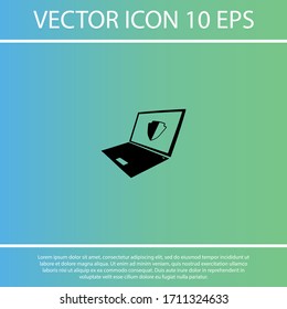 laptop antivirus icon . Vector  Eps 10 . Lorem Ipsum Flat Design 