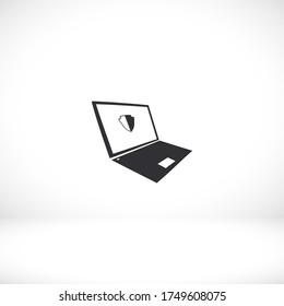 laptop antivirus icon . Vector  Eps 10 . Lorem Ipsum Flat Design 