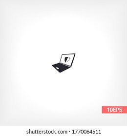laptop antivirus icon . Vector  Eps 10 . Lorem Ipsum Flat Design 