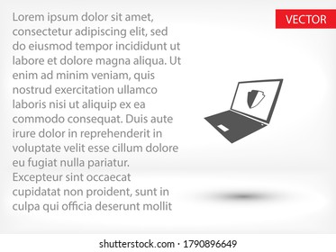 ícono de antivirus para portátiles . Vector Eps 10. Diseño plano Lorem Ipsum 