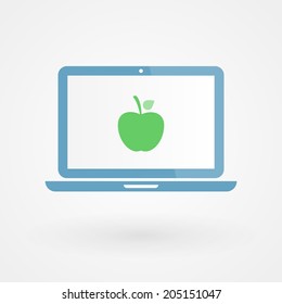 Laptop and apple