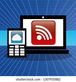 laptop with applications menu