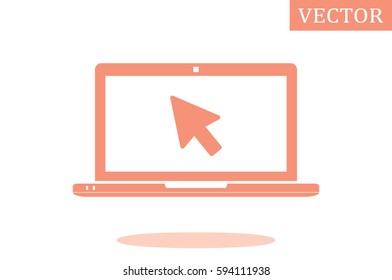 laptop and arrow icon vector.