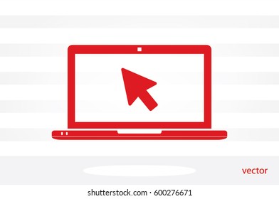 laptop and arrow icon vector