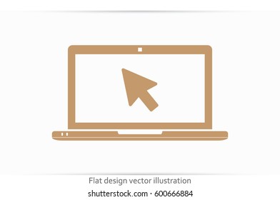 laptop and arrow icon vector
